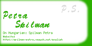 petra spilman business card